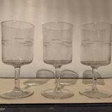 Set of 8 glasses with chiseled crystal stems 50s