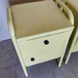 Pair of boarding school bedside tables