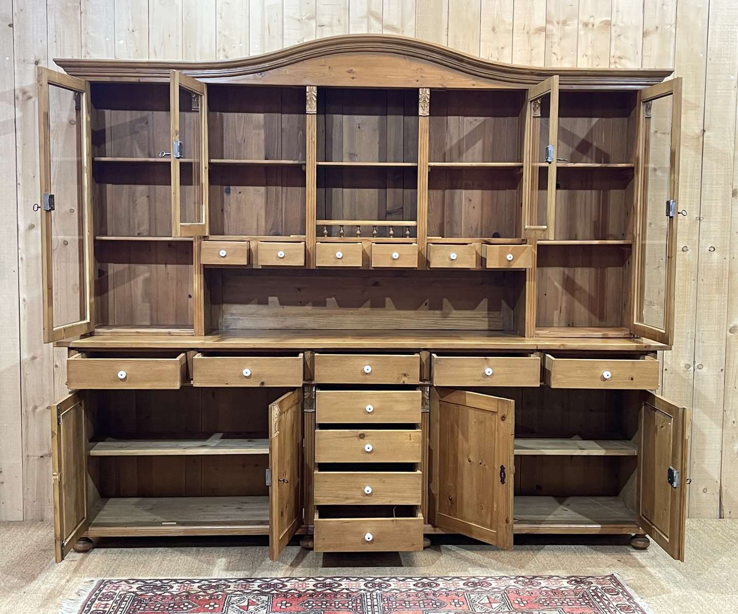 Cabinet 2 bodies in fir from eastern europe, work of the 1970s