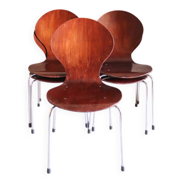 5 ant chair style moulded plywood and chrome metal, spirit s