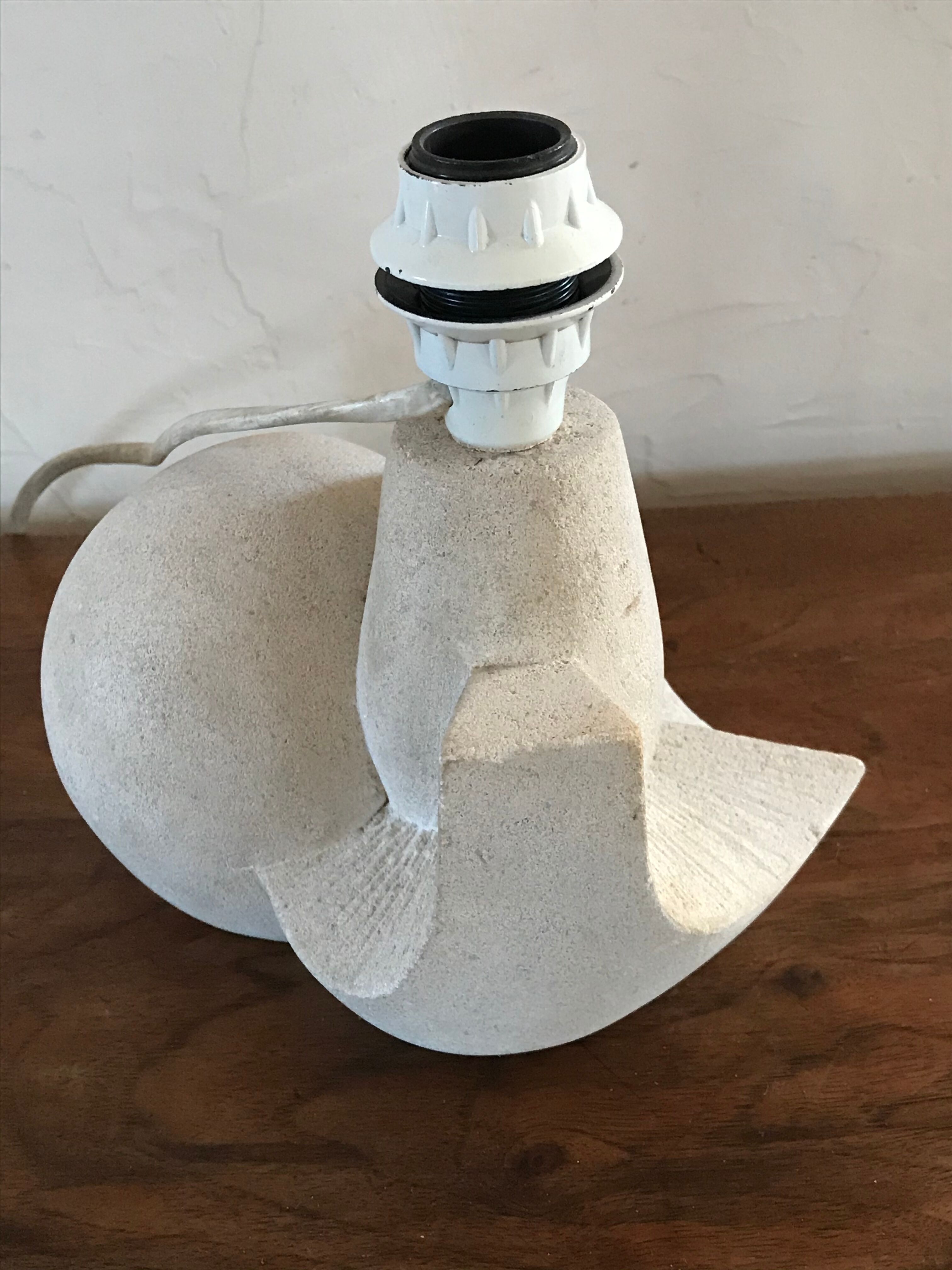 Carved stone lamp