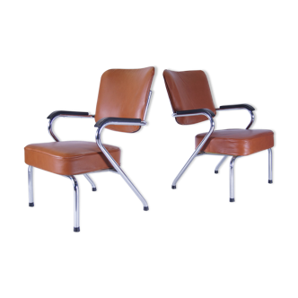 Schuitema Arm Chairs Cognac Leather - set of 2
