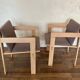 Set of 6 Fratelli Reguitti natural wood armchairs