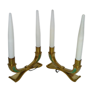 Paire de lampes bougeoirs