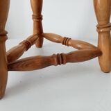 Vintage tripod stool in beech wood.