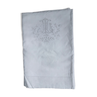 Drap de fil du 19ème monogrammé ML 2m60 large