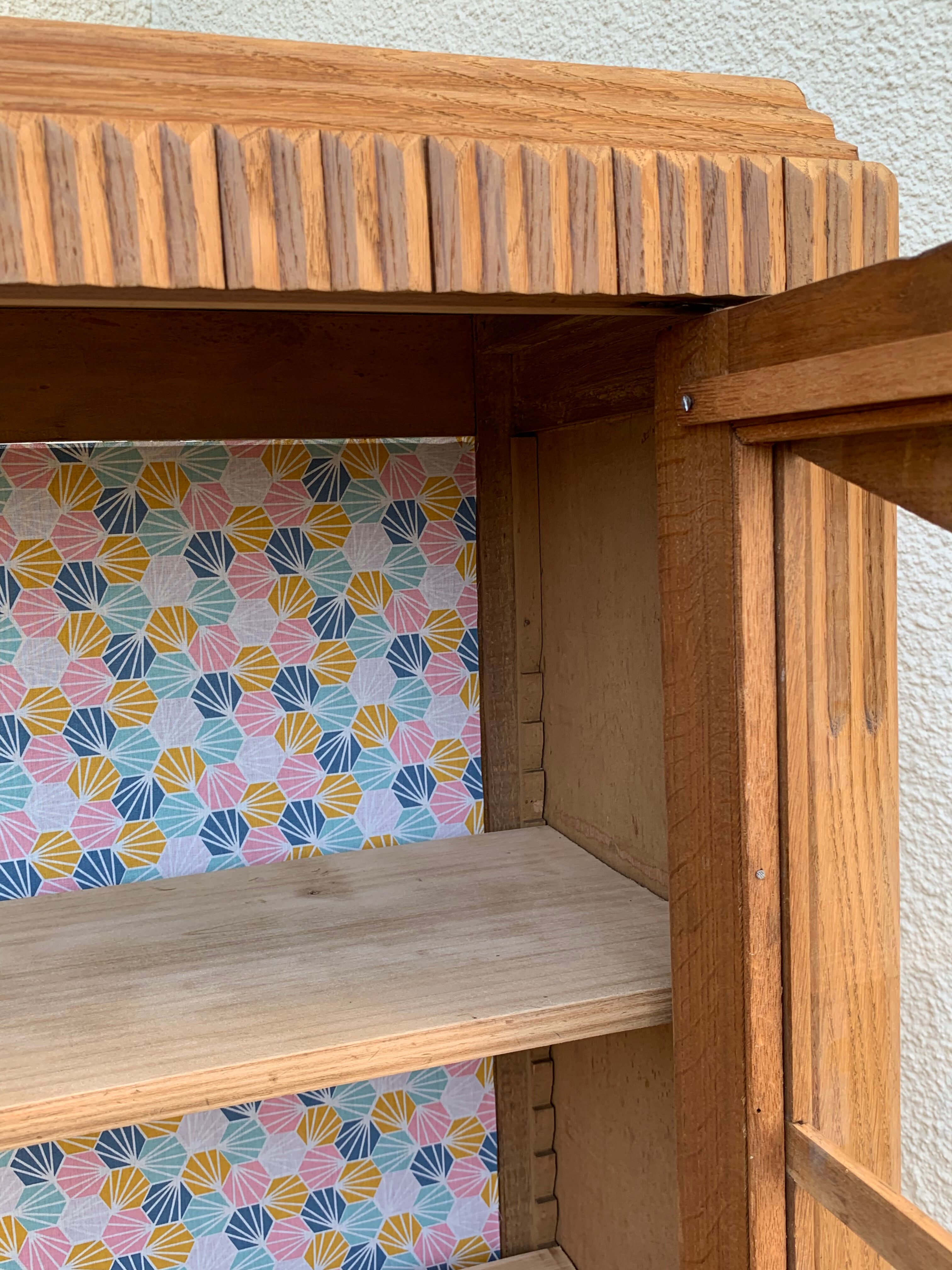 Parisian wardrobe glazed art deco 1920 raw wood