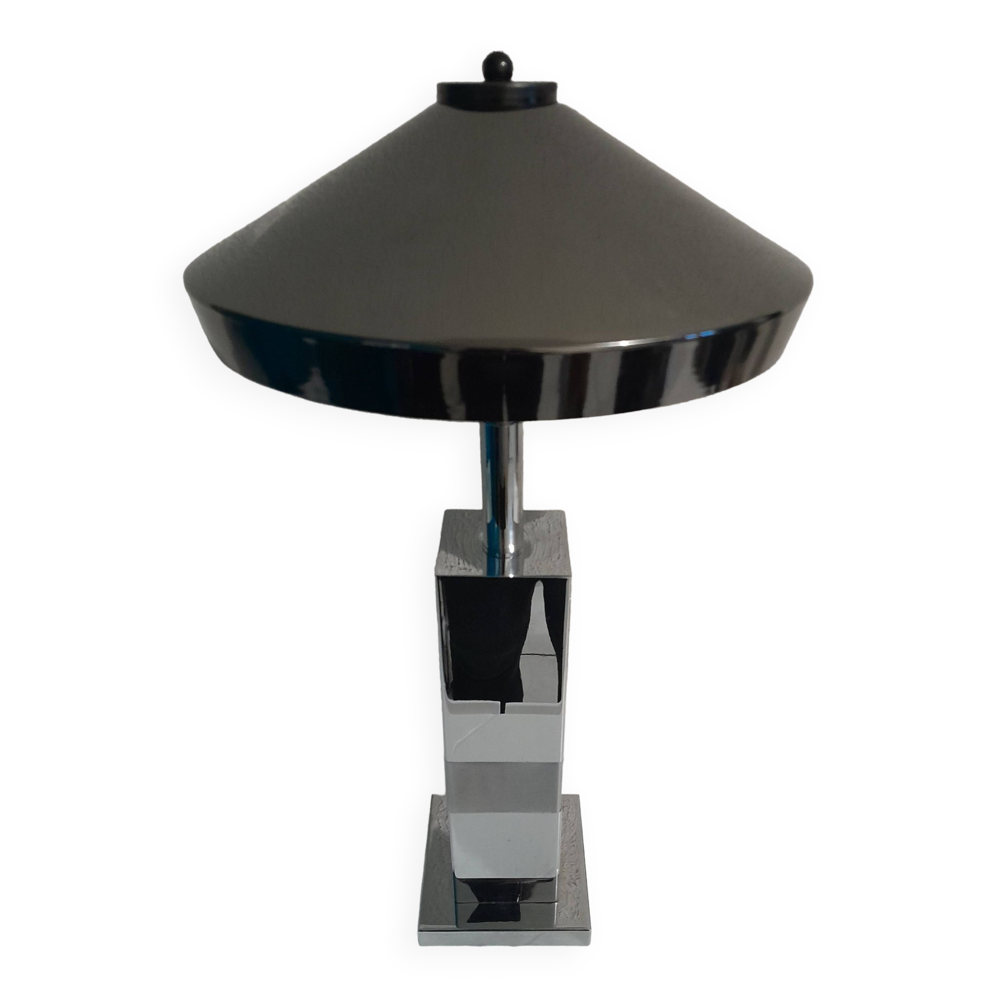 Grande lampe en acier chromé vintage 1990