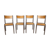 Série 4 chaises d'écoles Mullca