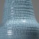 Turquoise ceramic conical vase, accolay, 1950s