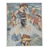 Illustration ancienne la baignade