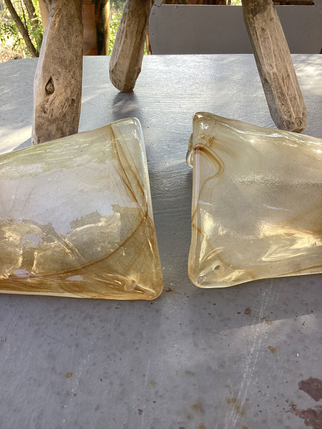 2 appliques verre soufflé Murano