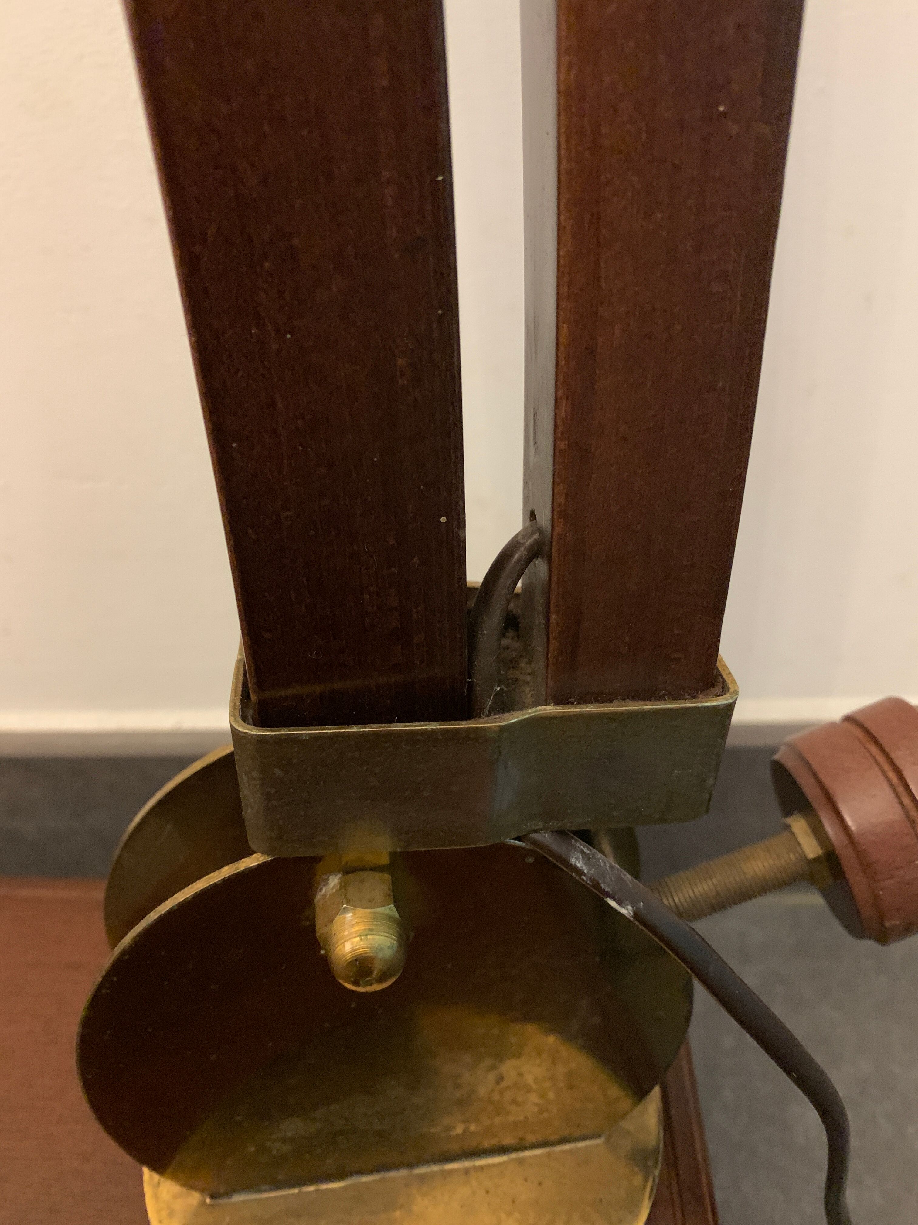 Adjustable and steerable wooden arch lamp lamp 1970