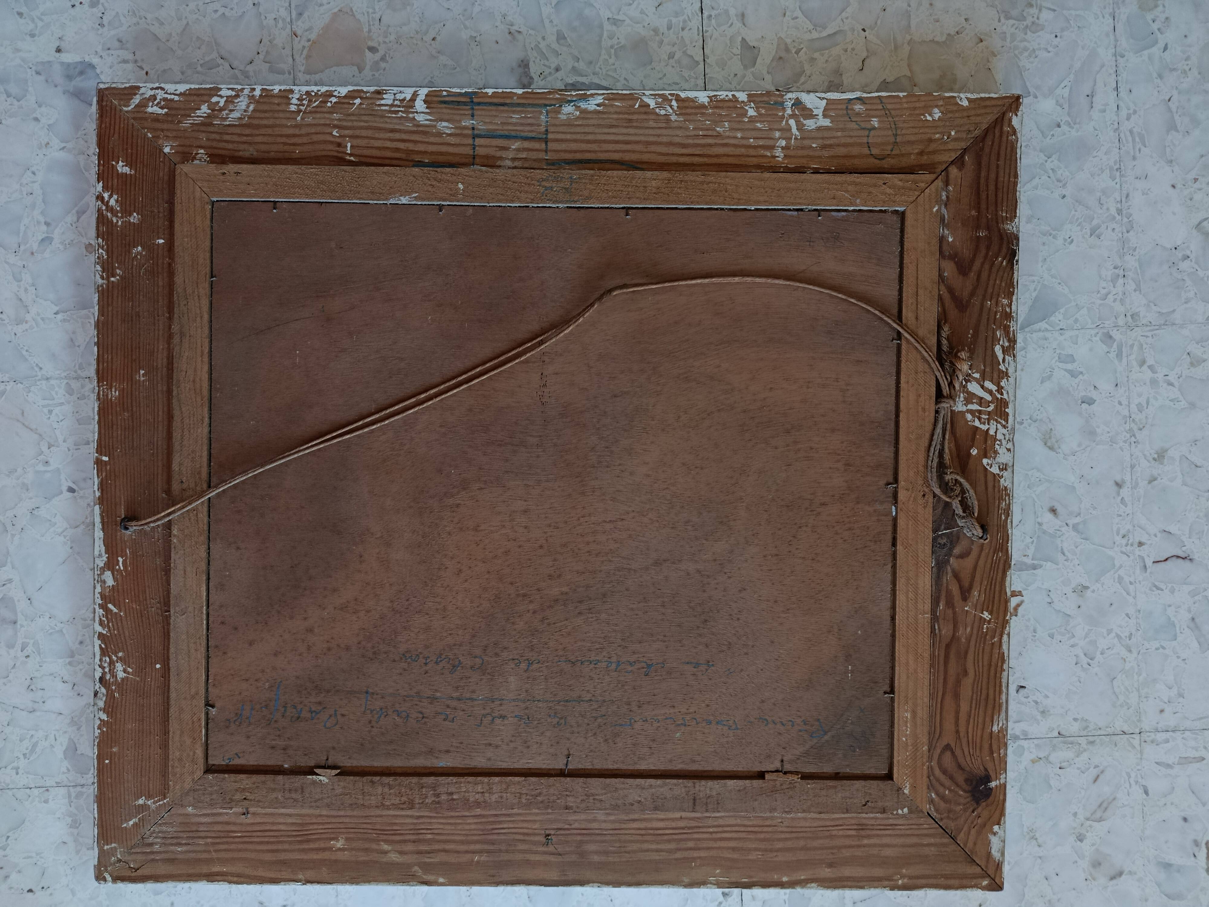 Oil on wood panel CHATEAU DE CLISSON 44 by PIERRE BERTRAND, frame 1940