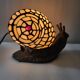 Lampe escargot en vitrail, style Tiffany, Honsel leuchten