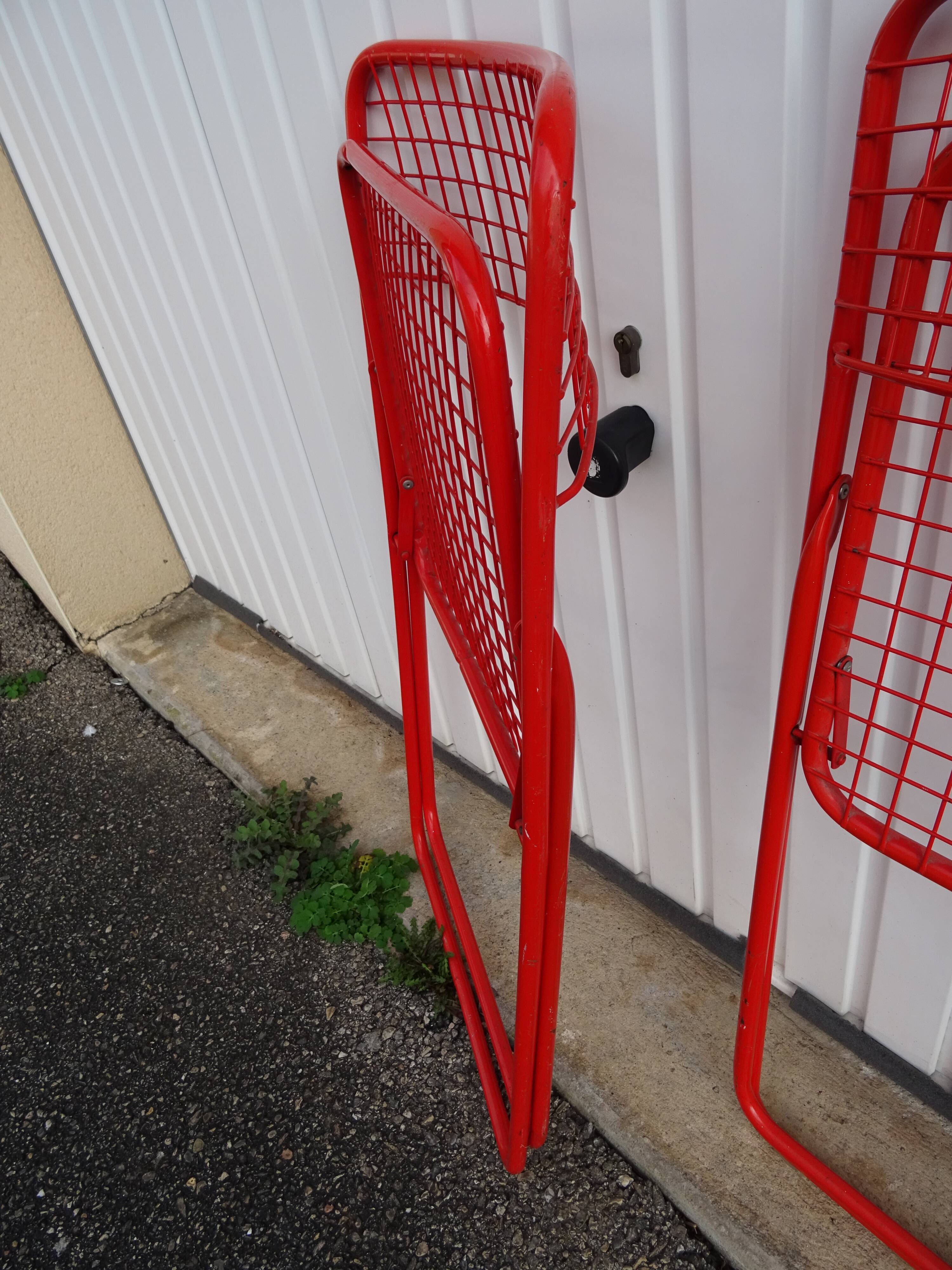 Pair of folding chairs Ted Net N. Gamelgaard 80s Ikéa