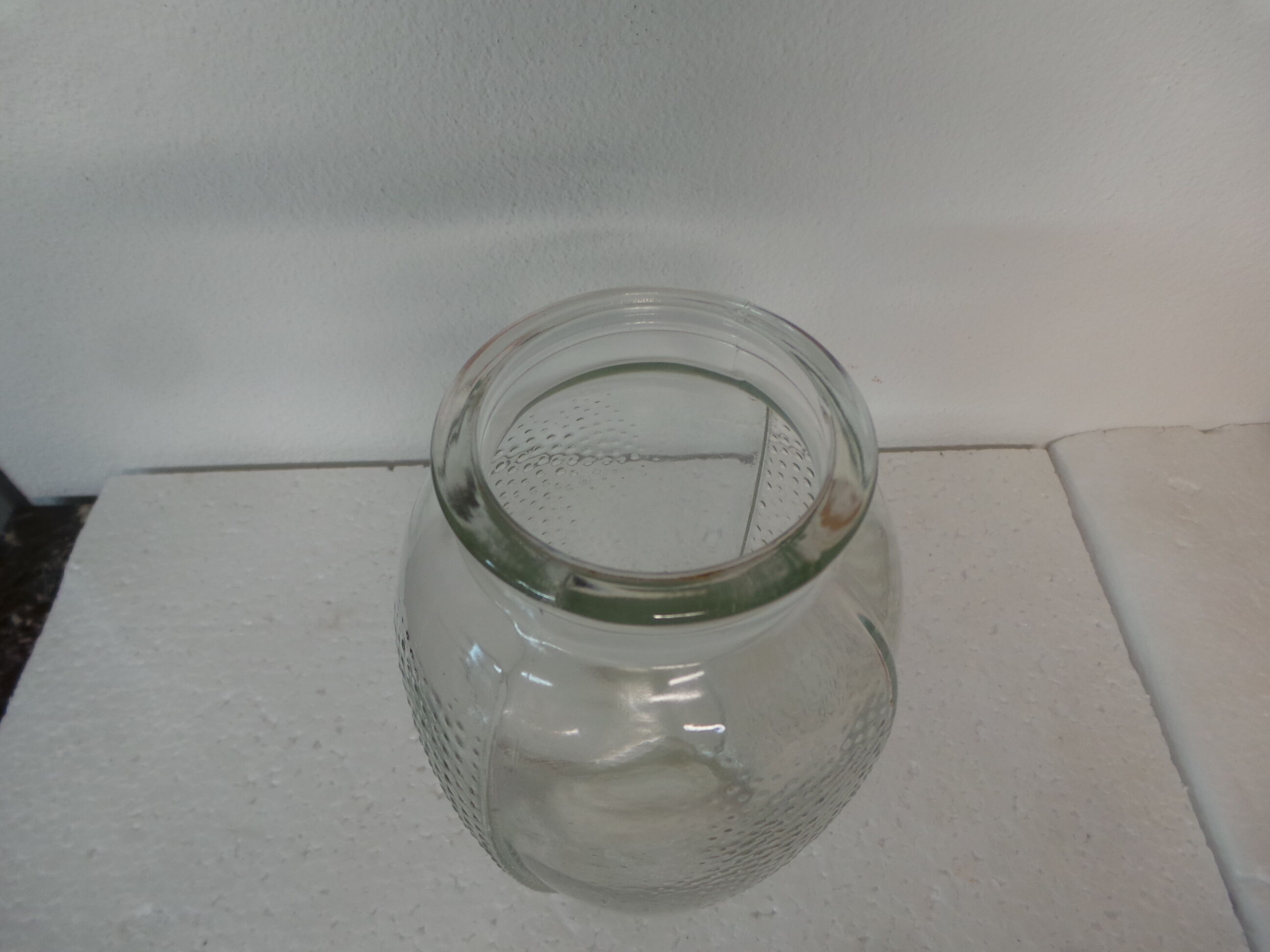 Glass vase raised dots