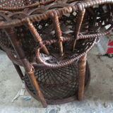 Emmanuelle rattan chair with satin cushions