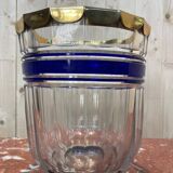 Bohemian crystal and brass vase