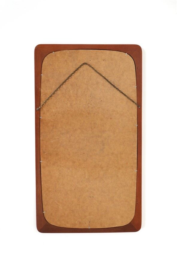 Fully restored mid-century teak mirror / Danish Modern design / 1960s