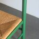 Série de 4 chaises en bois et paille