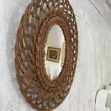 Vintage wicker mirror