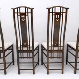 Four Giorgetti Italian Dinning Armchairs "Gallery", 1980s