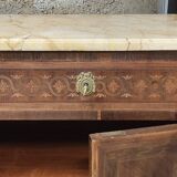 Louis XVI style marble and marquetry sideboard