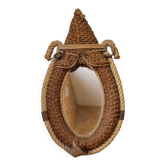 Miroir en corde en forme de collier de cheval attribué à Audoux-Minet