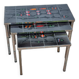 Set of three nesting tables by Juliette Belarti, 1960s, space age