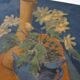Tableau nature morte au bouquet de fleurs et légumes HST signé