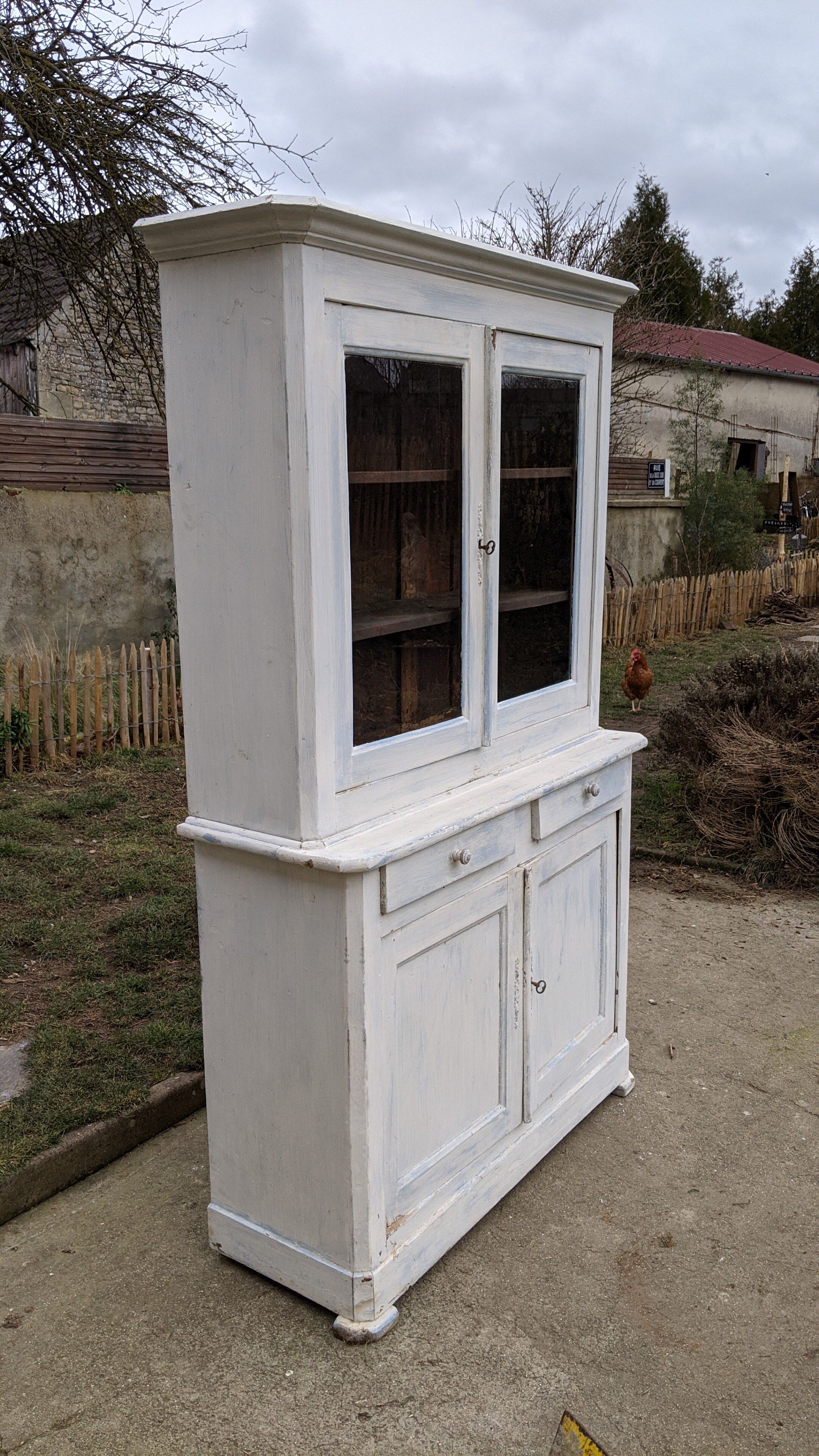 Old buffet two glass bodies