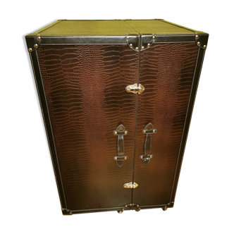 Travel trunk, imitation croco