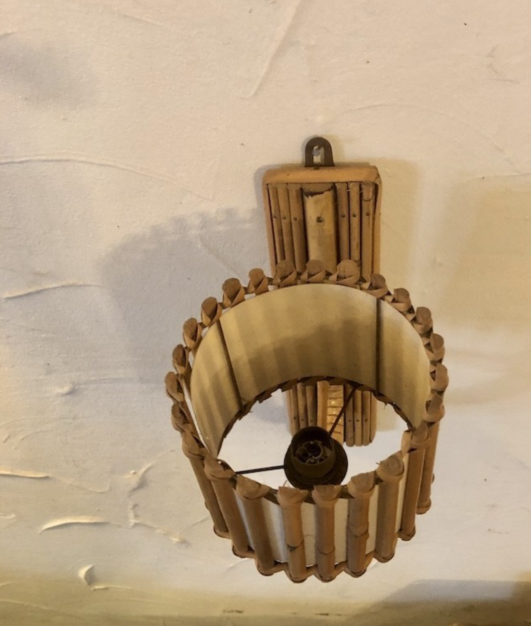 Vintage rattan wall lamp