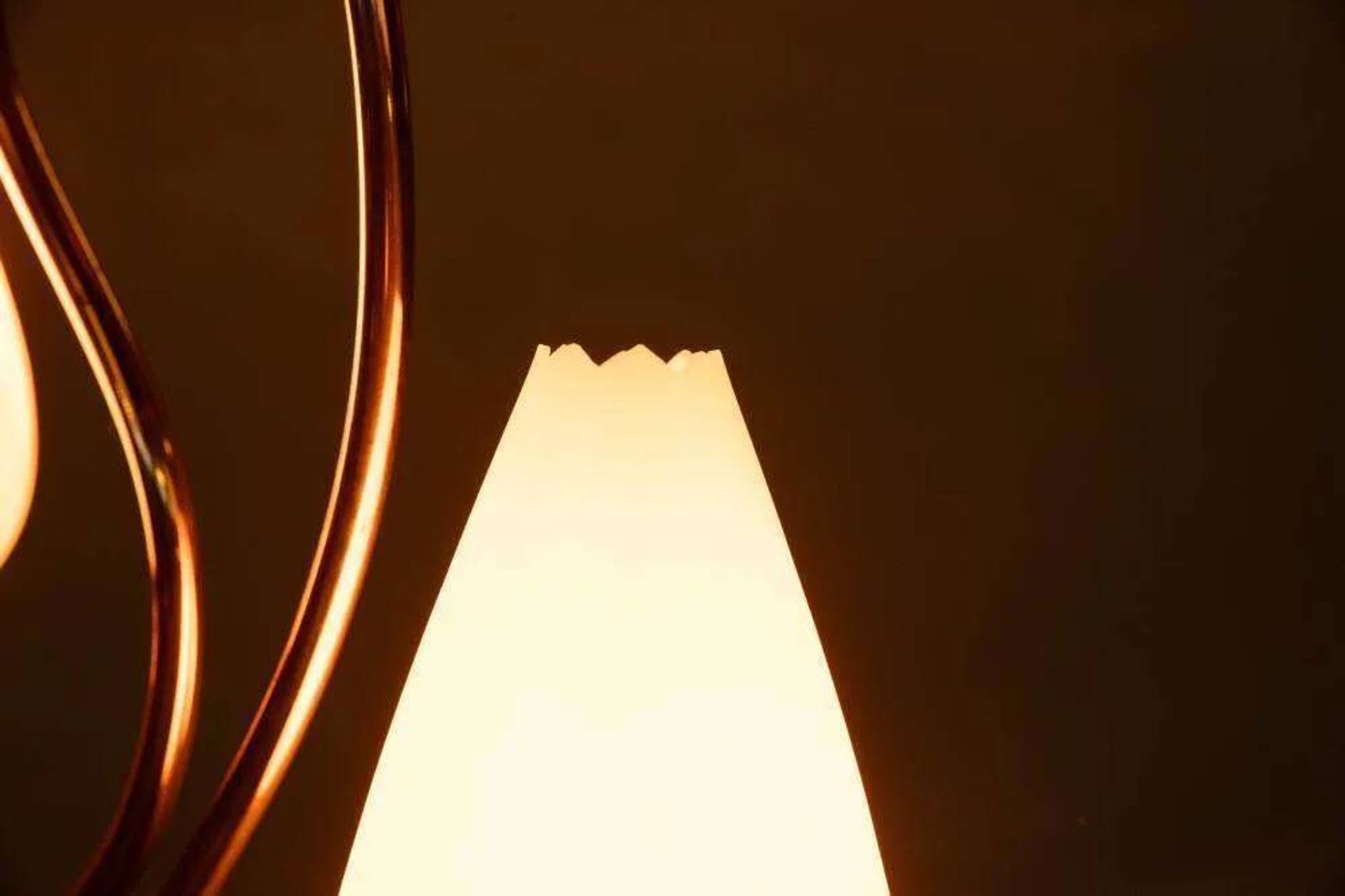 1950s Swedish mid-century suspension, vintage opaline lamp.