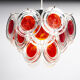 Red/orange Murano disc chandelier by Gino Vistosi