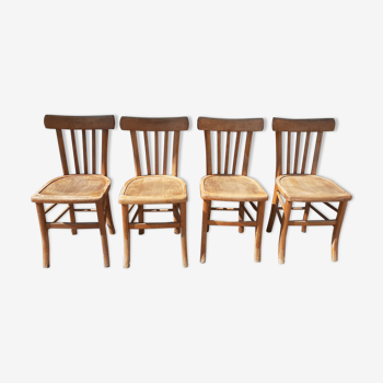 Set de 4 chaises de bistrot ancienne