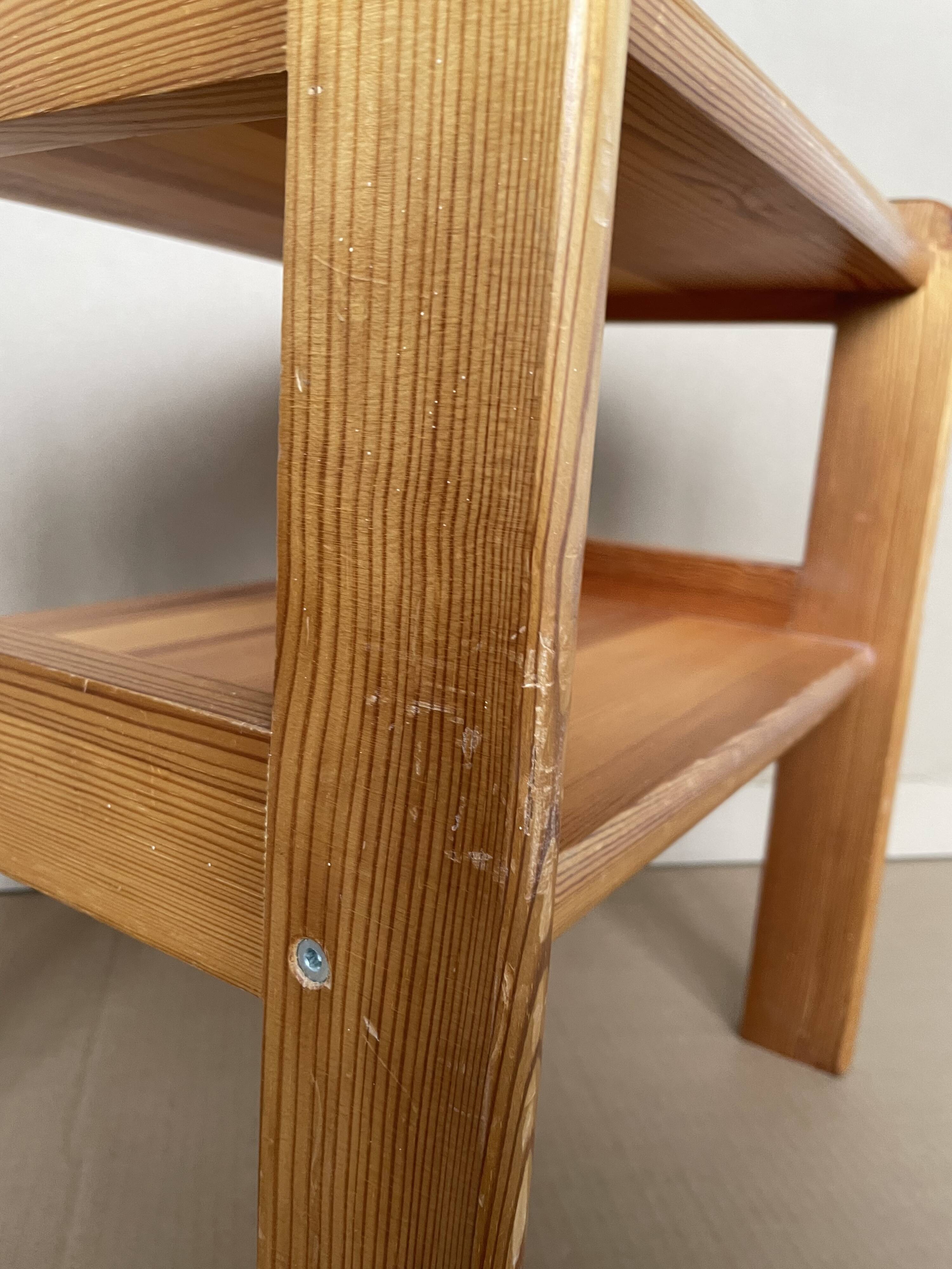 80s pine bedside table