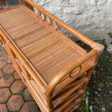 Vintage rattan chest of drawers
