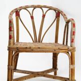 Fauteuil enfant scoubidou et rotin