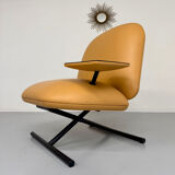 Fauteuil cuir design Jean Nouvel Pour Poltrona Frau fin 90 vintage