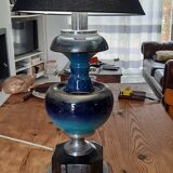 Lamp year 60 chrome and faience