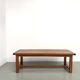 Large modernist farmhouse table in solid beech, thick dowelled top.