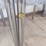 Suite of 4 chairs 70s chrome metal and velvet