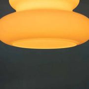 Opaline glass suspension from the space age, organic-shaped pendant.