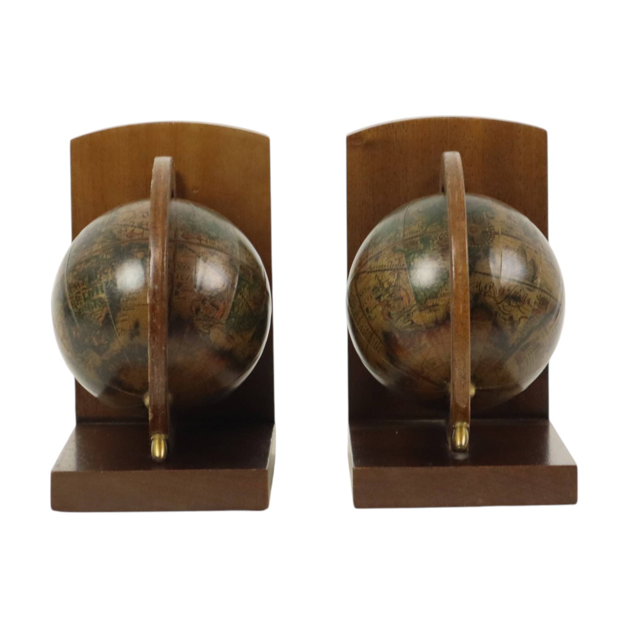 Serre-livres Globe en bois italien Mercurio D'oro