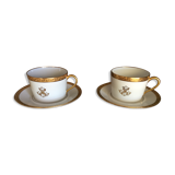 Tête à tête de petit déjeuner en porcelaine d'art René Caire Limoges