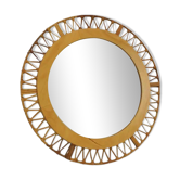 Miroir en bambou des années 1960 par Fmportglas, Allemagne