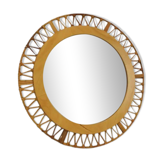 1960s Bamboo Mirror by Fmportglas, Germany