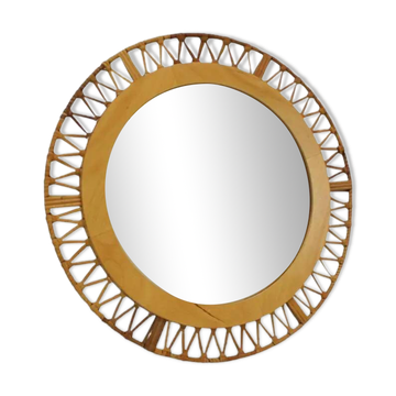 1960s Bamboo Mirror by Fmportglas, Germany